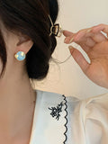 Momentlover Vintage Asymmetric Sun Moon Shape  Earrings
