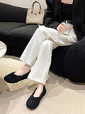 Momentlover Split-Toe Split-Joint Shallow Cut Flat Shoes