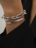 Momentlover Urban Solid Color Geometric Alloy Bracelet Accessories