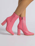 Momentlover Zipper Split-Joint Pointed-Toe Pumps Boots