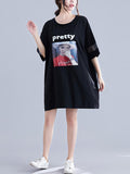 Momentlover Urban Loose Split-Joint Half Sleeve Dress