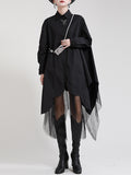 Momentlover Urban Loose Split-Joint Lapel Long Sleeves Midi Dress