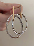 Momentlover Geometric Contrast Color Earrings Accessories