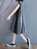 Momentlover Original Split-Joint With Pocket Denim Dress