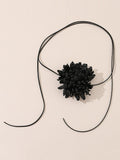 Tied Three-Dimensional Flower Solid Color Necklaces Accessories