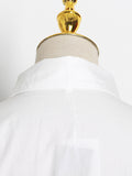 Momentlover Simple Flared Sleeves Loose Solid Color Lapel Collar Midi Dresses