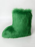 Momentlover Solid Color Round-Toe Keep Warm Boots