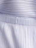 Momentlover Loose Pleated Solid Color High-Low Round-Neck T-Shirts  + Pants Two Pieces Set