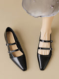 Momentlover Split-Joint Shallow Cut Pointed-Toe Flat Shoes