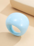 Momentlover Original Solid Color Geometric Resin Rings Accessories