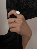 Momentlover Geometric Mother-Of-Pearl Adjustable Rings Accessories