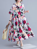 Momentlover Original Floral Round-Neck Dresses