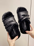 Momentlover Velvet Split-Joint Slippers