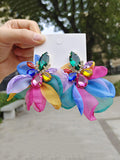 Momentlover Flower Shape Drop Earrings