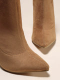 Momentlover Split-Joint Solid Color Pointed-Toe Pumps Boots