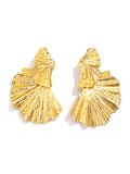 Momentlover Solid Color Leaves Shape Geometric Drop Earrings