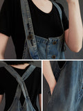 Momentlover Original Solid Elasticity Denim Jumpsuits