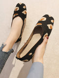 Momentlover Leopard Contrast Color Breathable Flat Shoes