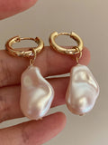 Momentlover Irregularity Imitation Pearl Contrast Color Earrings Accessories