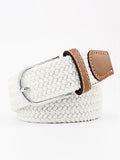 Momentlover 20 Colors Simple Contrast Color Weave Belt