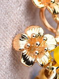 Momentlover Vintage Asymmetric Plum Blossom Branch Earrings