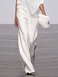 Momentlover Loose Solid Color Off-The-Shoulder Jumpsuits