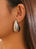Momentlover Solid Color Geometric Earrings Accessories