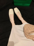 Momentlover Woven Square-Toe Split-Joint Open Toe Slippers&Mules