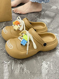 Momentlover Letter Print Hollow Slippers Crocs