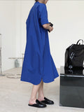 Momentlover Original Solid Round-Neck Shirt Dress