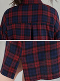 Momentlover Original Plaid Lapel Shirt Dress