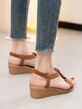 Momentlover Peep Toe Open Toe Elasticity Wedges & Flatform Sandals