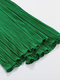 Momentlover Loose Solid Color Pleated Blouse&Wide Legs Pants 2 Pieces Set