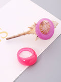 Momentlover 4 Pcs Solid Color Geometric Rings Accessories
