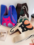 Momentlover Multi-Colored Animal Printed Woven Handbag Bags Accessories