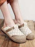 Momentlover Rhombic Flat Shoes Casual Shoes Slippers
