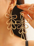 Momentlover Flower Shape Hollow Tasseled Ear-Ring