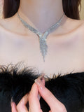 Tasseled Rhine Stones 2 pieces Necklaces Accessories Earrings Accessories