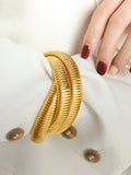 Momentlover Pleated Solid Color Bracelet Accessories