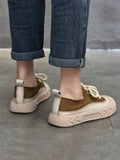Momentlover Lace-Up Contrast Color Platform Shoes Casual Shoes