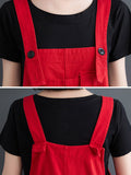 Momentlover Original Cartoon Printed Puff Denim Overalls