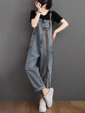 Momentlover Original Leopard Elasticity Denim Overalls