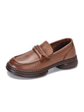 Momentlover Square-Toe Solid Color Round-Toe Shoes