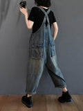 Momentlover Original Solid Elasticity Denim Jumpsuits
