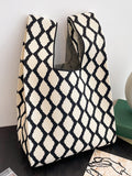 Momentlover Rhombus Woven Handbag Bags Accessories