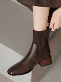 Momentlover Split-Joint Solid Color Chelsea Boots Boots