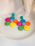 Momentlover Flower Shape Colorful Drop Earrings