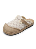 Momentlover Rhombic Flat Shoes Casual Shoes Slippers