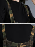 Momentlover Original Camouflage Elasticity Harem Denim Overalls
