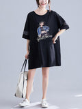 Momentlover Urban Loose Split-Joint Half Sleeve Dress